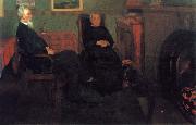 William Stott of Oldham Portrait of My Father and Mother oil on canvas